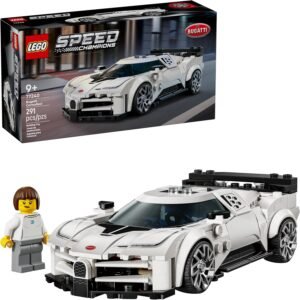 LEGO Speed Champions recreates Bugatti LEGO Speed Champions Bugatti Centodieci Hyper Sports Car Toy - Model Kit & Pretend Play Toy for Boys & Girls, Ages 9+ - Italian Model Car Kit for Racing Fans - Gift Idea for Birthdays - 77240
