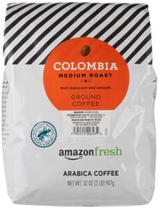 Colombian Medium Roast Ground Coffee, 32 oz Amazon Fresh, Colombia Ground Coffee, Medium Roast, 32 Oz