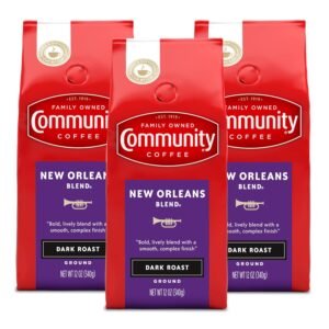 New Orleans Special Dark Roast Coffee (3-Pack) Community Coffee New Orleans Blend, Special Dark Roast Ground Coffee, 12 Ounce Bag (Pack of 3)