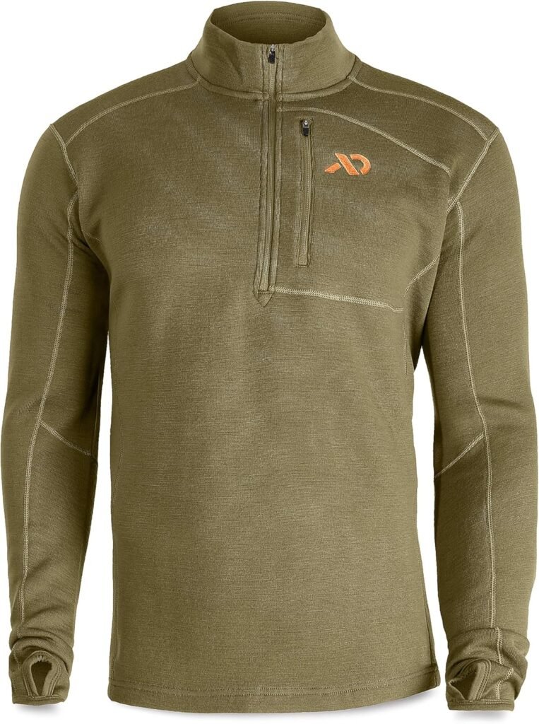 First Lite Men's Furnace Quarter Zip - Merino Wool Fleece Camo Hunting Long Sleeve, Insulated Midlayer, Hunting Gear For Men
