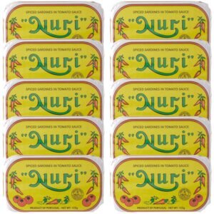 NURI Portuguese Sardines in Spiced Tomato Sauce - 10 Pack - (4.4 oz cans)