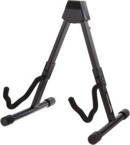 Amazon Basics Adjustable Folding Guitar Stand, A-shape, Fully Assembled - For School Music Program, Concerts & Multiple Users, Black, 8.66 x 15.16 x 3.74 inches