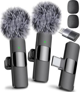 Mini Mic Pro (Latest Model) - Professional Wireless Microphone for iPhone, iPad, Android, Lavalier Microphone for Video Recording - iPhone Mic Crystal Clear Recording with USB-C for Content Creators