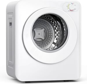 Euhomy Portable Clothes Dryer, 1.5 Cu.Ft. Portable Dryer, 850W Drying Machine with Front-Loading Stainless Steel Drum, 5 Functions, Suitable for Apartments, Dorms, RVs, Small Spaces