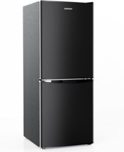 BANGSON 4.0 Cu.Ft Small Refrigerator with Freezer, Small Fridge with Bottom Freezer, for Apartment, Bedroom, Dorm, and Office, Double Door, Black