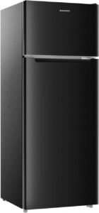 BANGSON 7.7 Cu.Ft Refrigerator with Freezer, Apartment Size Fridge with Top Freezer, Large Capacity, Energy Saving, Adjustable Thermostat, Low Noise, Black