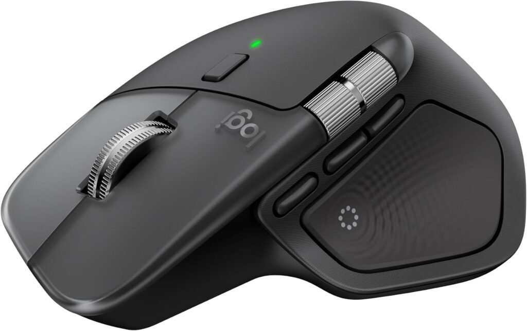Logitech MX Master 4 for Mac, Ergonomic Bluetooth Mouse with Advanced Performance Haptic Feedback, Ultra-Fast Scrolling, USB-C Charging, MacOS, iPadOS, Windows - Space Black