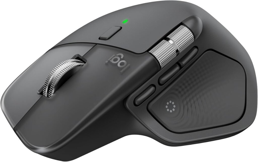 Logitech MX Master 4, Ergonomic Wireless Mouse with Advanced Performance Haptic Feedback, Ultra-Fast Scrolling, USB-C Charging, Bluetooth, Windows, MacOS - Graphite