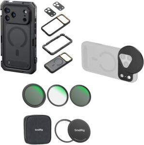 SmallRig iPhone 17 Pro Max Video Cage + Mag Filter Kit Bundle: SMALLRIG Mobile Video Cage for iPhone 17 Pro Max 5543+ FilMov 67mm Magnetic Filter Ring Adapter 5548+ 5-in-1 Magnetic 67mm Lens Filter Kit 4726