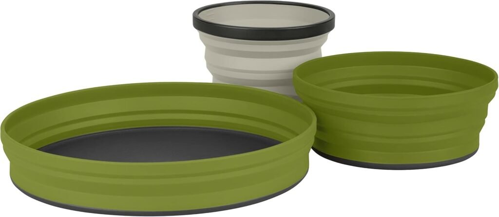 Sea to Summit X-Set Collapsible Camping Dinnerware Set with Zippered Pouch