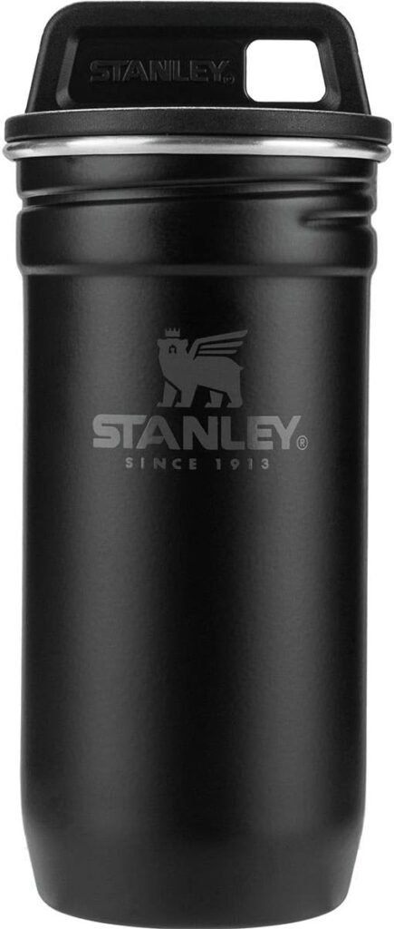 STANLEY Adventure Pre-Party Nesting Shot Glass Set | 4 Shot Glasses in Travel Carrying Case | 2 oz Stainless Steel Shooters | BPA-Free | Matte Black
