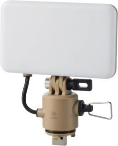 NESTOUT Dimmable LED Camping Lantern w/ Tripod ELECOM NESTOUT Outdoor Camping LED Panel Flashlight w/ Mini Tripod, Dimmable USB Powered LED Light, IP44 Water Dust Resistant, 30-1000 Lumen, Portable Lantern for NESTOUT Power Bank, Beige (Flash-1)