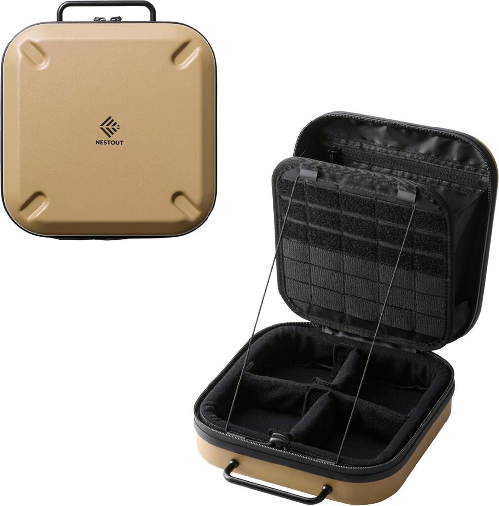 ELECOM NESTOUT Gear Storage Case, Lightweight Hard Shell, Water-Resistant, Stackable Organizer with Padded Dividers, Impact Resistant, Fits Travel Outdoor Batteries Tech Accessories