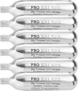 PRO BIKE TOOL CO2 Cartridges - Threaded CO2 Canisters for Bike Tires - Quick Inflation for Road, MTB, Cyclocross, Gravel, Hybrid Bikes - Portable, Durable, Essential for On-The-Go Repairs
