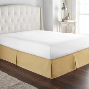 HC Collection California King Bed Skirt, Soft Microfiber Box Spring Cover, 14" Inch Drop Bed Skirt Twin Bed, Wrinkle & Fade Resistent - Beige
