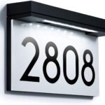 Address Plaques for House Solar Powered, House Number for Outside, LED Address Sign Outdoor Waterproof 6000K Daylight White