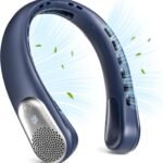 Meonov Neck Fan, LED Display USB Rechargeable Portable Fan,360° Cooling Bladeless Personal Fan, 4000 mAh 3 Speeds Adjustable Wearable Fan for Women,Travel, Gift, Home, Office, Men