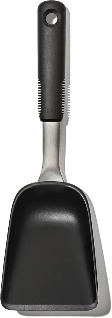 OXO Good Grips Sheet Pan Roasting Scoop for Vegetables and More, Black