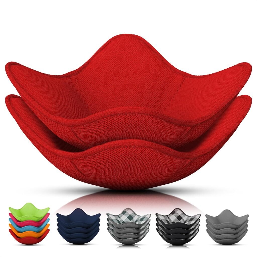 2 Pcs Microwave Bowl Cozy Holders 7.5" × 7.5" – Heat-Resistant Fabric Bowl Holders for Hot Food, Fits Standard Dishes up to 6.5" and Plates 7.1" – Safe Handling & Trivet Use, Washable & Reusable