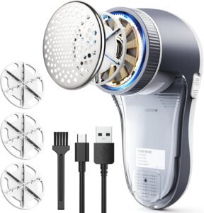 POPCHOSE Fabric Shaver, Sweater Shavers to Remove Pilling, Lint Shaver with 6-Leaf Blades, Electric Lint Remover for Clothes, Couch, Furniture, Fuzz, Lint Ball, Pillings, USB Rechargeable