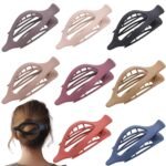 8 Pack Flat Hair Clips for Women,Matte No Crease Flat Claw Clips, Large Strong Hold Barrettes for Thick & Thin Hair, French Duckbill Styling Accessories