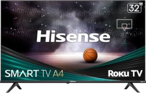 Hisense 32-Inch Class A4 Series HD 720p Smart Roku TV with Alexa Compatibility (32A4HNR) - Dolby Audio, Slim Bezel Design, Google Assistant