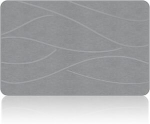 Veeloim Stone Bath Mat Diatomaceous Earth Shower Mat Non-Slip Super Absorbent Diatomite Stone Bath Mats for Bathroom Floor Quick Drying Natural Easy to Clean(23.6''×15.4" Gray)