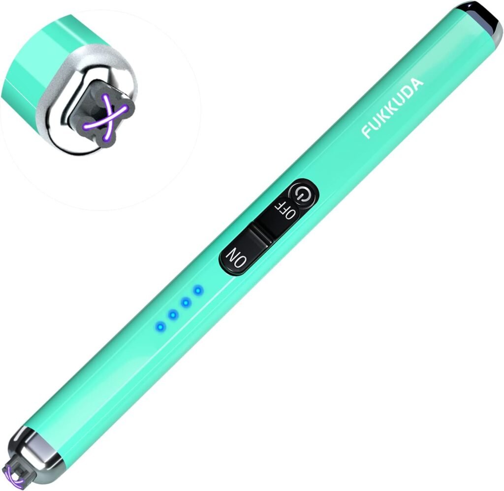 Dual Arc Electric Candle Lighter Rechargeable USB Lighter Plasma Arc Lighters for Candle (Teal Blue)