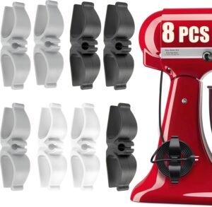 8-Pack Stick-On Cord Wraps for Kitchen Appliances Lancord Cord Organizer for Appliances, 8 Pack Upgraded Kitchen Appliance Cord Organizer Stick On Appliance Wire Organizer Wire Wrapper for Kitchen Appliances Mixers, Coffee Maker, Pressure Cooker