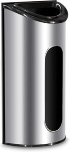 Utopia Kitchen Grocery Plastic Bag Holder and Dispenser Medium, Easy Wall Mount Bag Saver, Stainless Steel, Silver