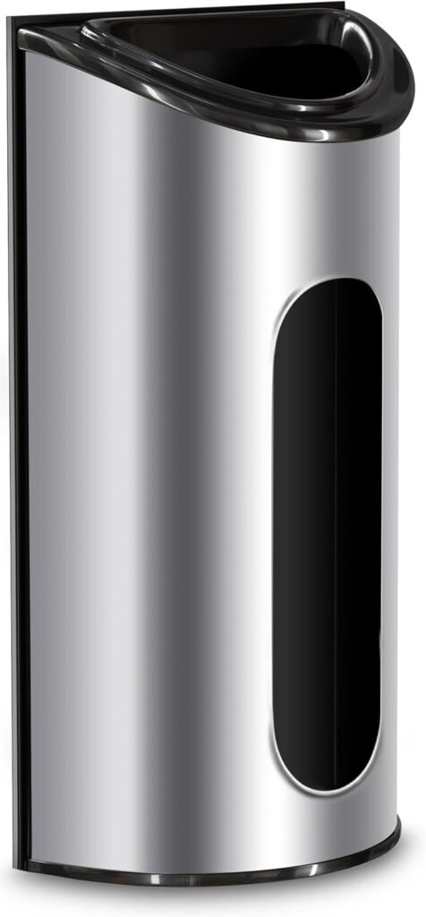 Utopia Kitchen Grocery Plastic Bag Holder and Dispenser Medium, Easy Wall Mount Bag Saver, Stainless Steel, Silver