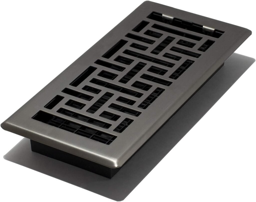 Decor Grates AJH410-GM Oriental Floor Register, 4x10 Inches, Gun Metal