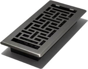 Gun Metal Oriental Floor Register 4x10 AJH410-GM Decor Grates AJH410-GM Oriental Floor Register, 4x10 Inches, Gun Metal