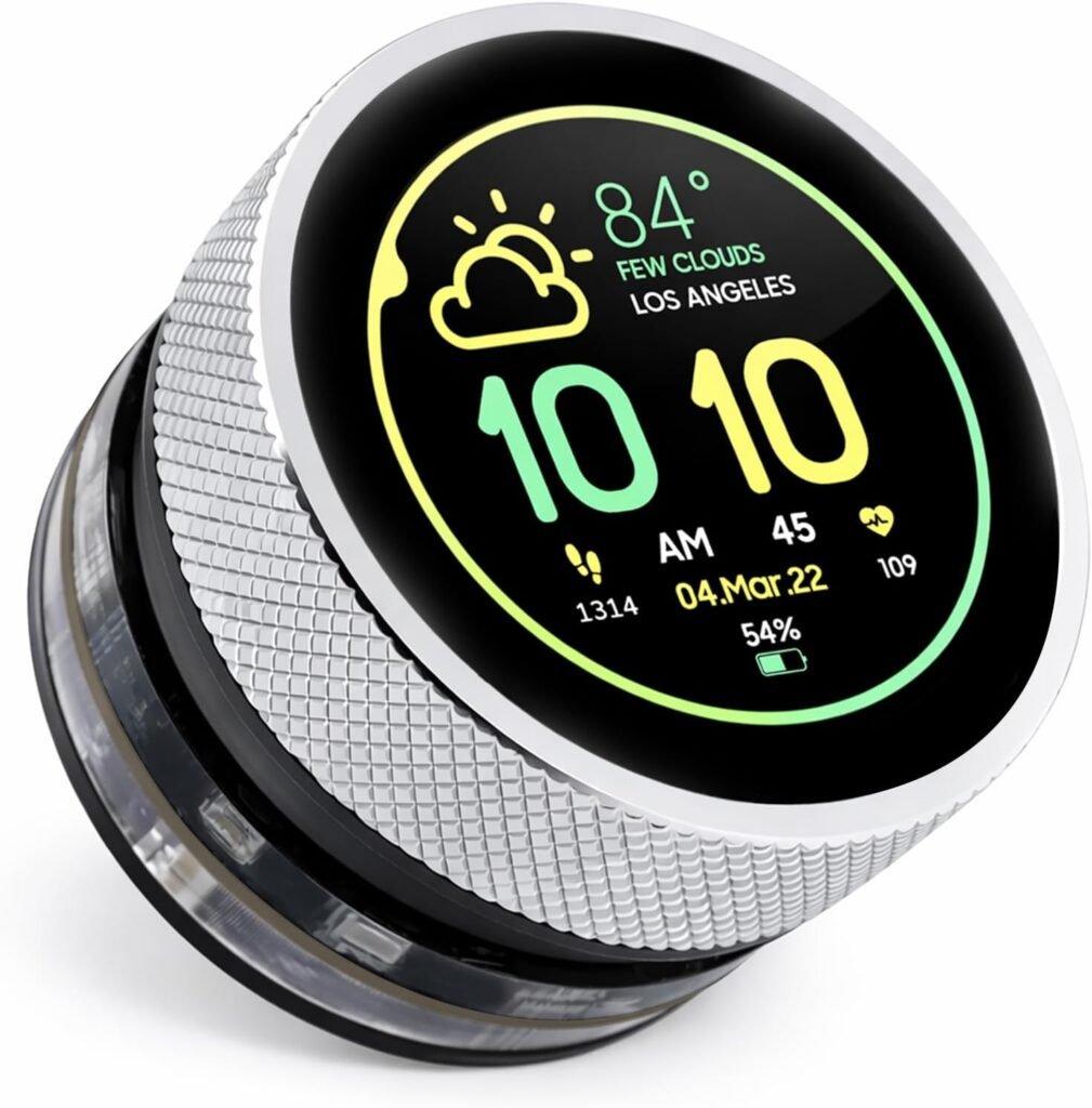 1.28inch ESP32-S3 Round Knob Touch Display, 240×240 HMI IPS Rotary Display Development Board, 2.4G WiFi and BLE Capacitive Touch Screen Compatible with Arduino IDE and The LVGL Library