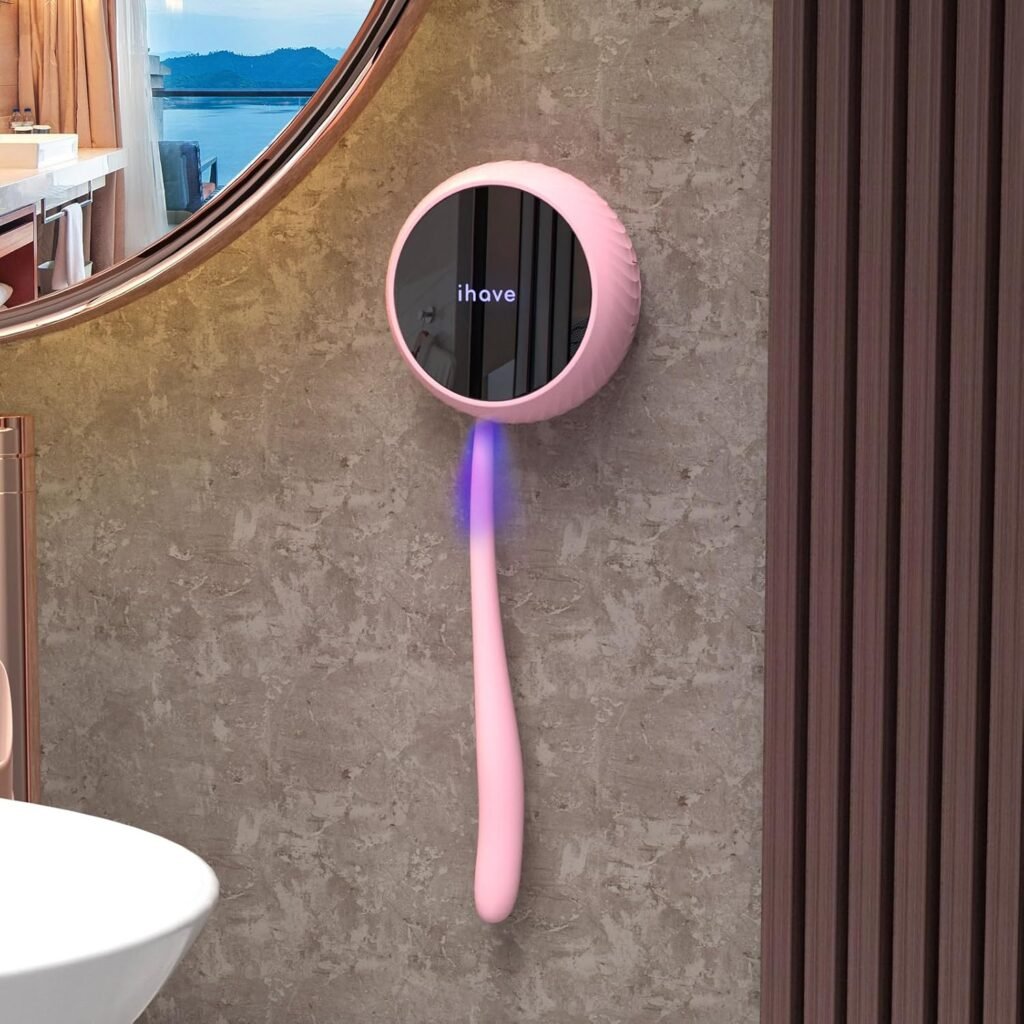 iHave Toothbrush Sanitizer Holder: Auto-Cycle UV Disinfection & Magnetic Wall-Mount for Manual & Electric Brushes | Portable Toothbrush Holders for Home & Apartment, Bathroom Decor & Travel Essential
