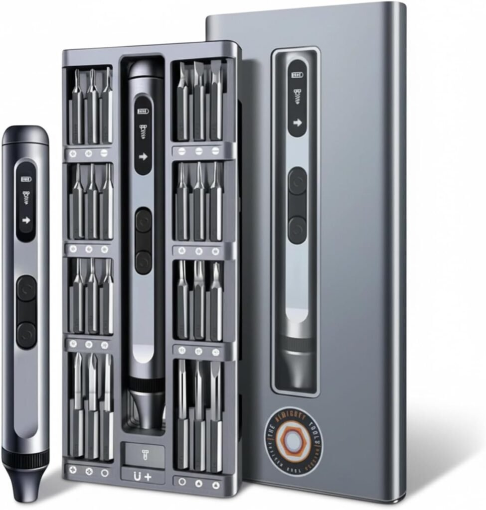 Precision Electric Screwdriver 52-in-1 Kit | Cordless Mini Power Driver for Electronics, PC & Laptop Repair | Compact Rechargeable Automatic Tool Set with Magnetic Bits