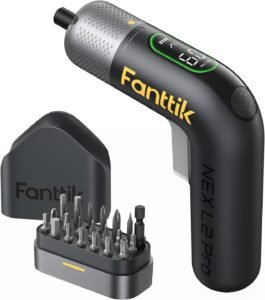 Fanttik L2 Pro Electric Screwdriver set, Cordless Screwdriver, 20 Bits, 1/4‘’Hex Chuck, Max 6N·m Torque, Digital Screen, Variable Speed, 2000mAh Rechargeable Battery, Tech Tool for DIY Enthusiasts