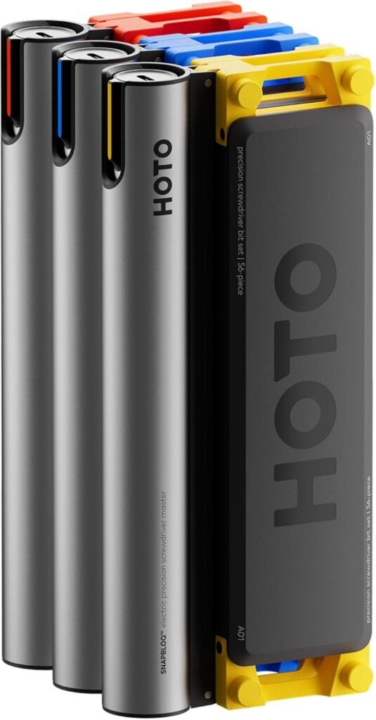 HOTO SNAPBLOQ 3-in-1 Mini Power Tool Kit – Mini Drill & Rotary Tool, Electric Screwdriver with 114 Accessories, Magnetic Modular System, Ideal for 3D Printing Finishing, Electronics Repair, DIY Crafts