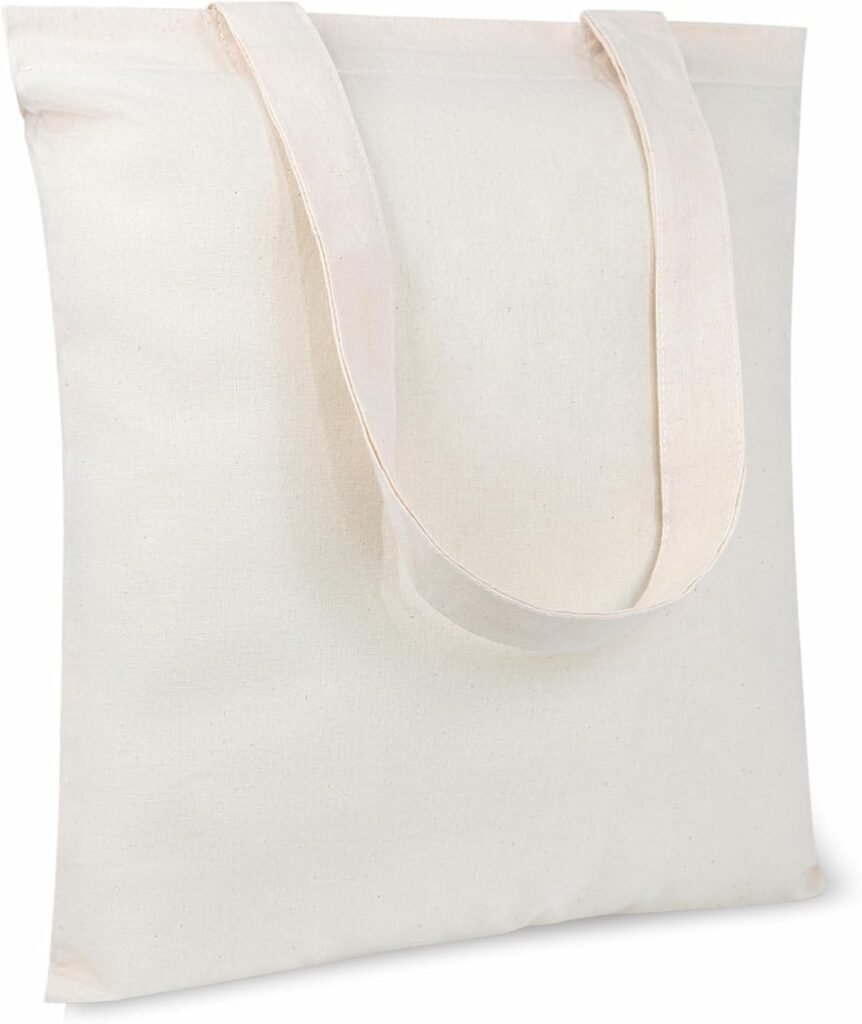 TOPDesign 10-Pack Economical 11.8"x13" Cotton Tote Bags, Lightweight Small Reusable Grocery Shopping Cloth Bags, Suitable for DIY, Advertising, Promotion, Gift, Activity