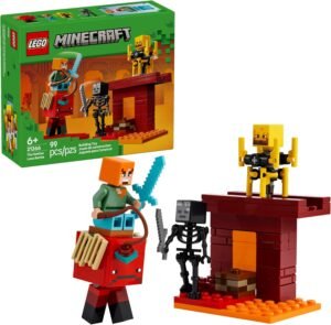 LEGO Minecraft The Nether Lava Battle Toy and Playset - Building Minecraft Toy for Kids, Ages 6+ - Alex, Wither Skeleton, Blaze and Strider Figures for Pretend Play - Gift Idea for Birthdays - 21266