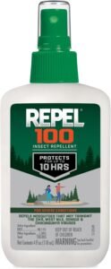 Repel 100 Insect Repellent, 4 Ounces, With DEET, 10-Hour Protection Long-Lasting Insect Repellent Pump Spray Repels Mosquitoes, Ticks, Gnats, Biting Flies, Chiggers And Fleas