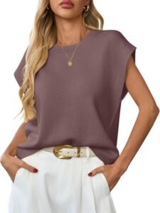 GREAIDEA Womens Sleeveless Sweater Vest Crewneck Cap Sleeve Knit Tops Trendy 2026 Summer Spring Business Casual Shirts