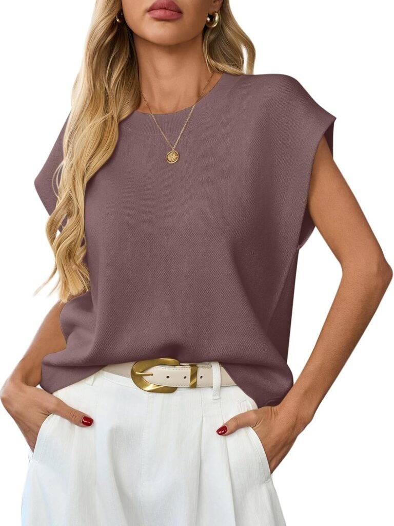 GREAIDEA Womens Sleeveless Sweater Vest Crewneck Cap Sleeve Knit Tops Trendy 2026 Summer Spring Business Casual Shirts