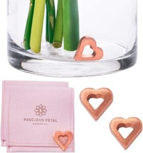 Flower Food Alternative for Fresh Cut Flowers | Copper Charm Keeps Flower Water Clean and Clear | Just Place It in The Vase, Reusable (2 Pack)