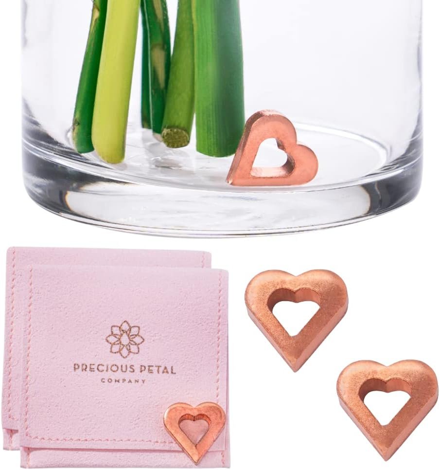 Flower Food Alternative for Fresh Cut Flowers | Copper Charm Keeps Flower Water Clean and Clear | Just Place It in The Vase, Reusable (2 Pack)