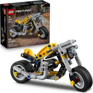 LEGO Technic Yellow Motorcycle Toy - Building Toy for Boys & Girls, Ages 7+ - Model Kit with Detailed Features - Bedroom Decor for Kids - Gift for Birthdays - 42225