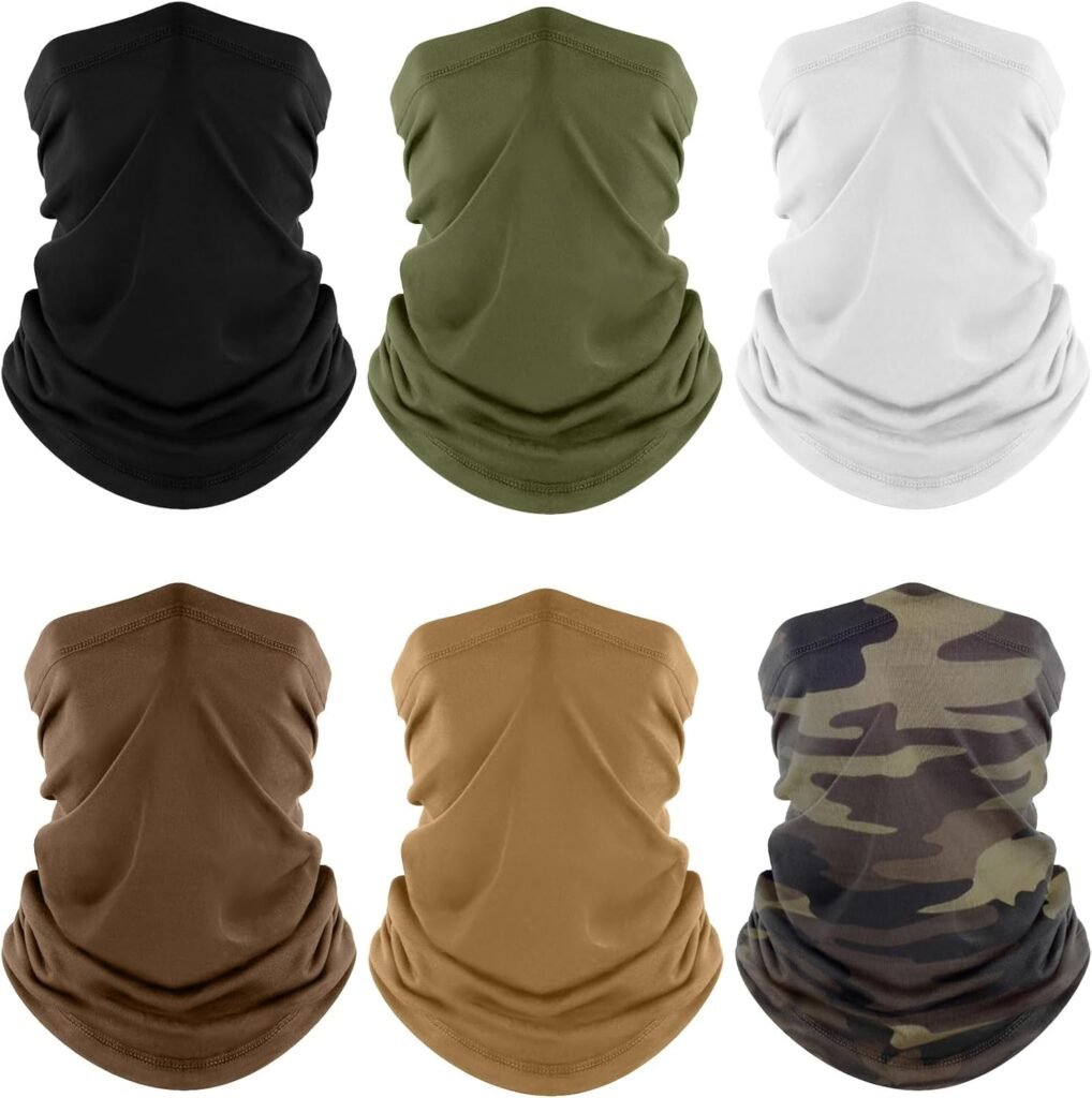 Fuinloth Neck Gaiter, 6 Pack Cooling UV Protection Bandana Face Mask Gator Scarf for Men Women