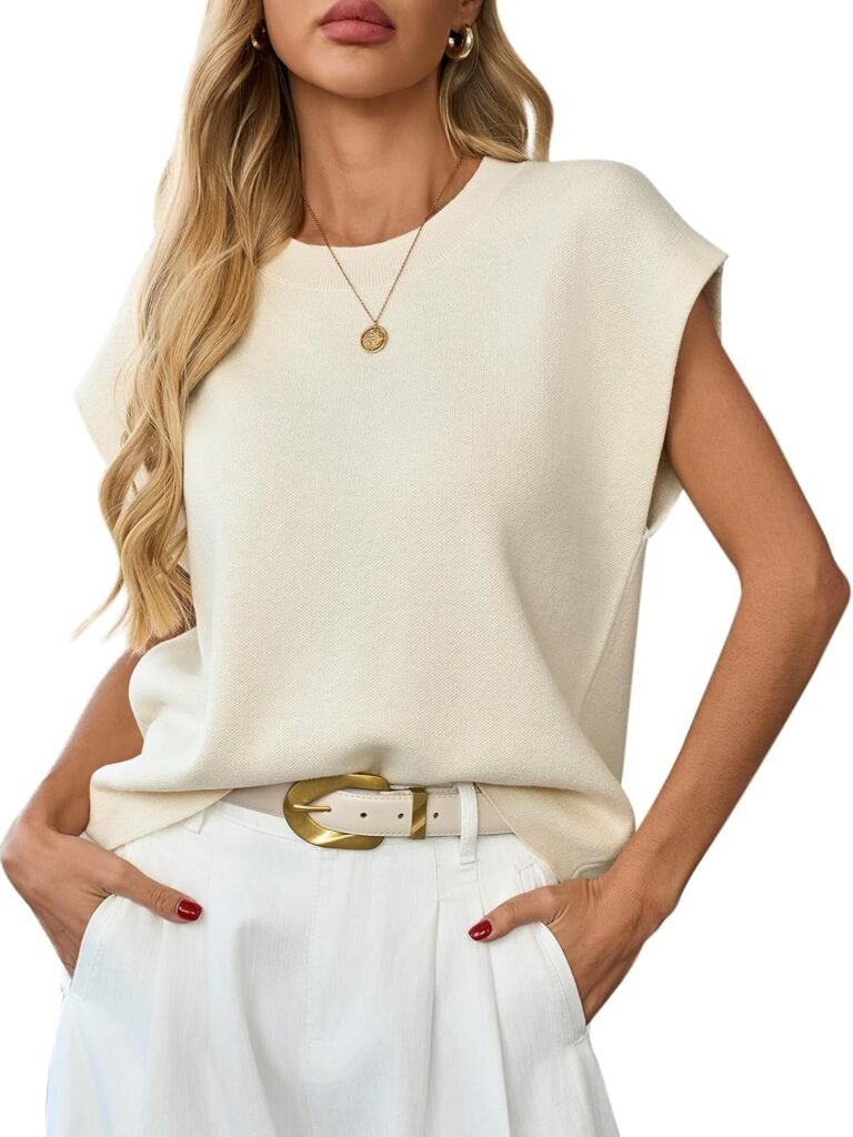GREAIDEA Womens Sleeveless Sweater Vest Crewneck Cap Sleeve Knit Tops Trendy 2026 Summer Spring Business Casual Shirts