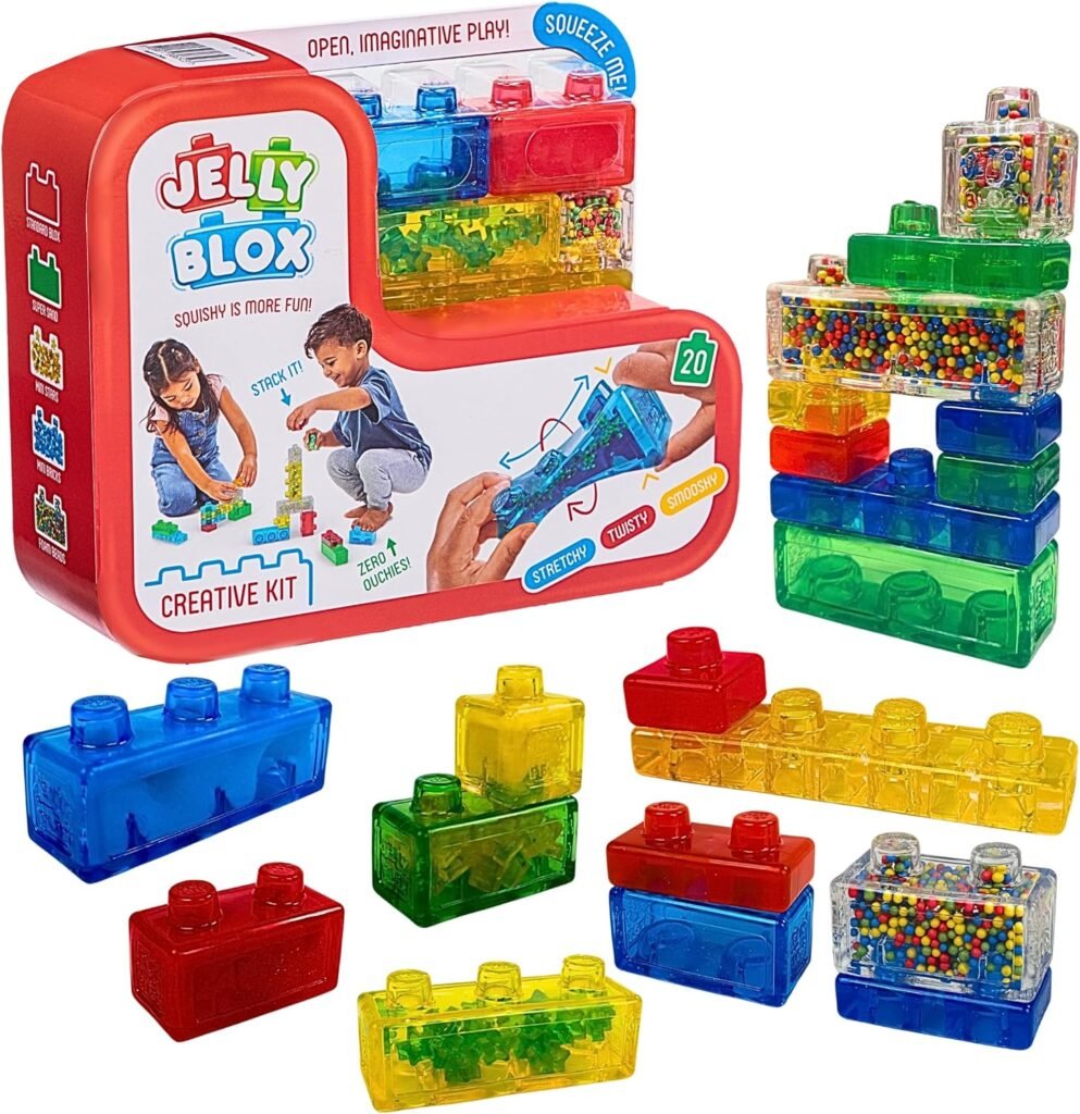 Goliath Jelly Blox Creative Kit | Includes 20 Blocks | Toddler & Preschool Building Blocks Kids Can Squeeze, Stretch, Squish | MESH ACCREDITED | Safety Tested & Ouch-Free | Sensory Play Toy Ages 2+
