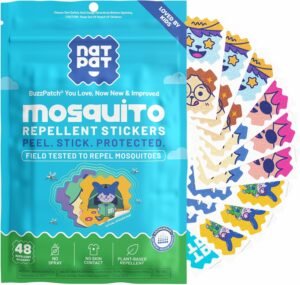 NATPAT Buzz Patch Mosquito Patch Stickers for Kids - Plant Based Ingredients, Non-Toxic - The Original All Natural Citronella Essential Oil Insect Patch, DEET Free, for Toddlers, Kids (48 Pack)
